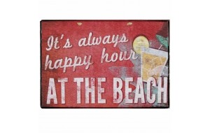 Vintage πίνακας χειροποίητος happy hour at the beach 