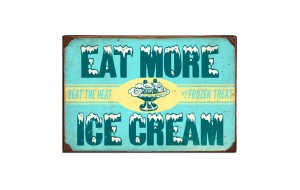 Vintage ξύλινο χειροποίητο πινακάκι eat more ice cream