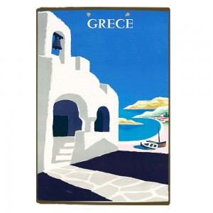 Vintage ξύλινο χειροποίητο πινακάκι καμπαναριό Ελλάδα