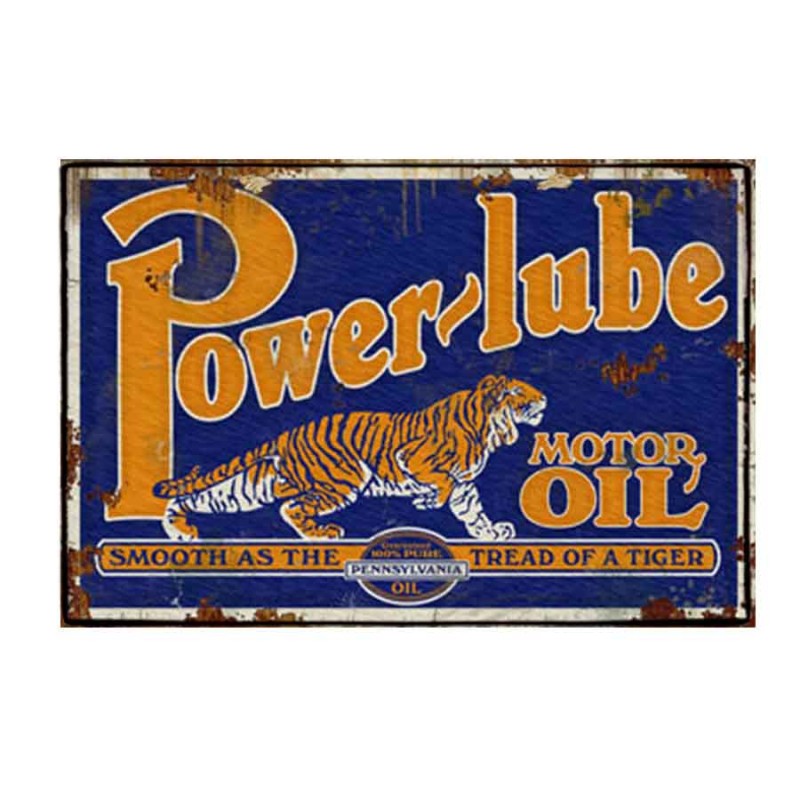 Vintage ξύλινος πίνακας διαφήμιση λάδι αυτοκινήτου Motor Oil