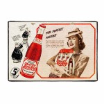 Vintage ξύλινος πίνακας διαφήμιση της Pepsi Cola