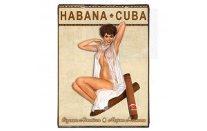 Vintage ξύλινος πίνακας πούρα Habana Cuba