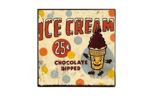 Ice cream παγωτό κυπελάκι ξύλινο χειροποίητο πινακάκι