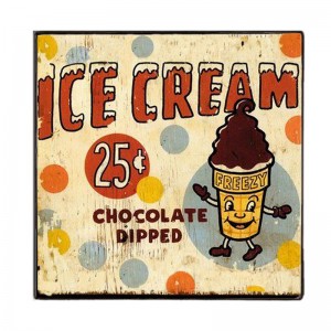 Ice cream παγωτό κυπελάκι ξύλινο χειροποίητο πινακάκι