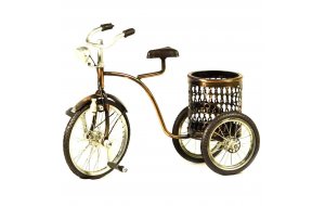 Vintage διακοσμητικό ποδήλατο τρίκυκλο με καλάθι 26x17x12 εκ