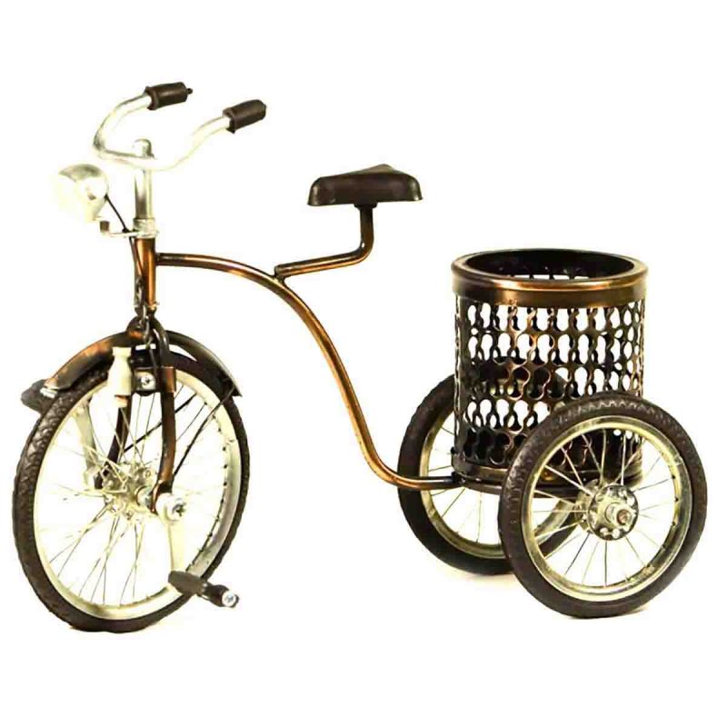 Vintage διακοσμητικό ποδήλατο τρίκυκλο με καλάθι 26x12x17 εκ