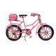 Ροζ vintage ποδήλατο διακοσμητική μινιατούρα 16x6.5x9.5 εκ
