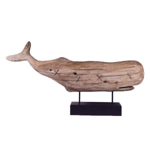 Ξύλινο διακοσμητικό φάλαινα σε βάση 69x10x37 εκ