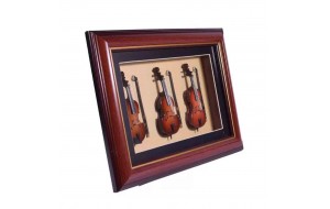 Καδράκι διακοσμημένο με μινιατούρες βιολί μπάσο βιόλα 29x4x21 εκ
