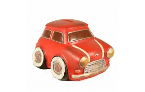 Κουμπαράς Mini Cooper σε κόκκινο χρώμα 14x11x8 εκ