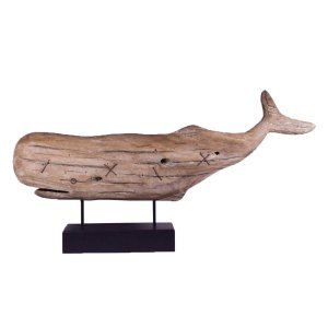 Ξύλινο διακοσμητικό φάλαινα σε βάση 69x10x37 εκ