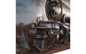 Τρένο 3D vintage μεταλλικός διακοσμητικός πίνακας 90x30x3εκ