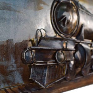 Τρένο 3D vintage μεταλλικός διακοσμητικός πίνακας 90x3x30 εκ
