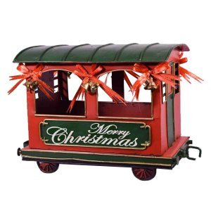 Χριστουγεννιάτικο διακοσμητικό βαγόνι τρένου Merry Christmas 31x16x20 εκ