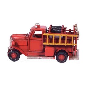 Κόκκινο vintage μεταλλικό διακοσμητικό πυροσβεστικό όχημα 11.5x5.5x6 εκ