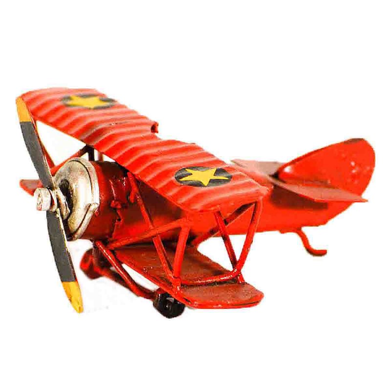 Διακοσμητικό αεροπλανάκι σε κόκκινο χρώμα 6x7x3 εκ