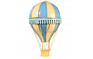 Μεταλλικό διακοσμητικό αερόστατο σιέλ με εκρού 20 εκ