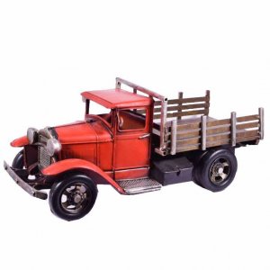 Μινιατούρα κόκκινο φορτηγό με καρότσα 35x14x15 εκ