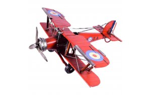 Μεταλλική μινιατούρα αεροπλάνου σε κόκκινο χρώμα 35x35x13 εκ