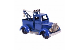 Διακοσμητικό μπλε φορτηγάκι με ρυμουλκό 12x5x6 εκ