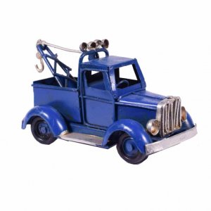 Διακοσμητικό μπλε φορτηγάκι με ρυμουλκό 12x5x6 εκ