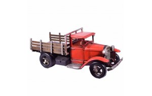 Μινιατούρα κόκκινο φορτηγό με καρότσα 35x14x15 εκ