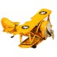 Vintage διακοσμητική μινιατούρα αεροπλανάκι σε κίτρινο χρώμα 6x7x3 εκ