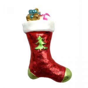 Χριστουγεννιάτικη κάλτσα πολυεστερική  σετ 2 τεμ 4x2x10 εκ