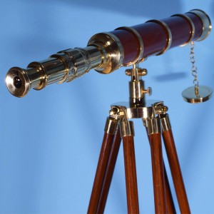 Vintage τηλεσκόπιο διακοσμητικό σε μεταλλικό τρίποδο 42x66 εκ