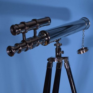 Ναυτικό διακοσμητικό τηλεσκόπιο σε τρίποδο μεταλλικό 46x70 εκ