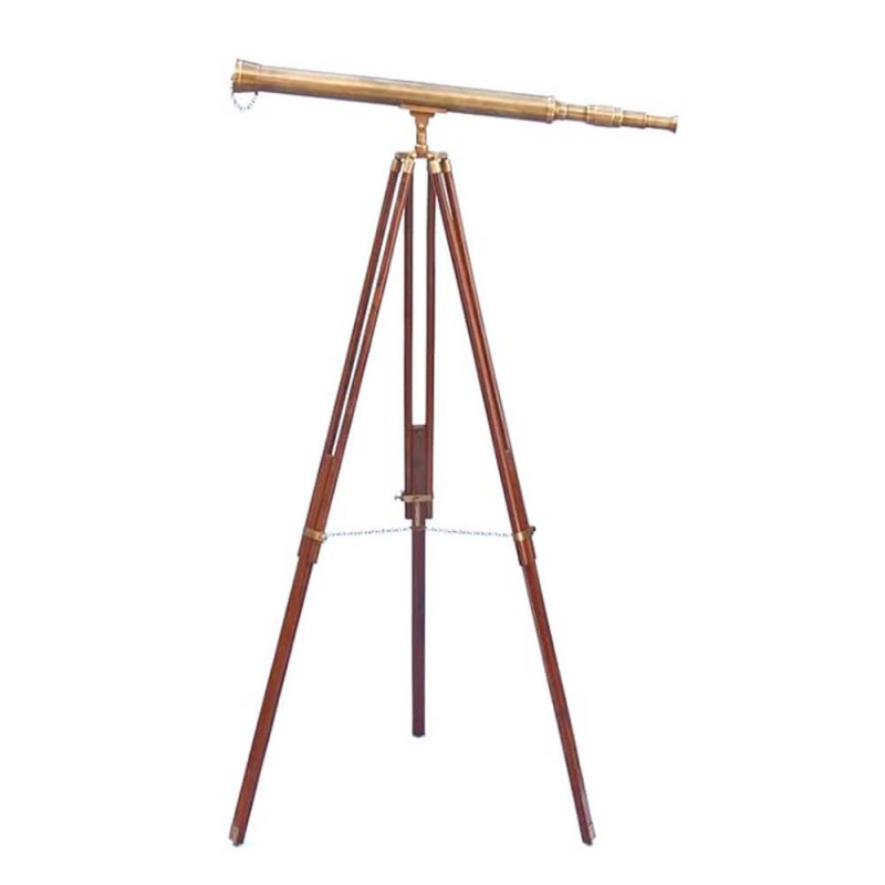 Vintage διακοσμητικό τηλεσκόπιο σε τρίποδο μεταλλικό 100×152 εκ