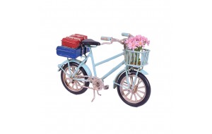 Μεταλλικό ποδήλατο μινιατούρα με λουλουδάκια 16.5 εκ