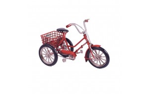 Κόκκινο τρίκυκλο μεταλλικό ποδήλατο μινιατούρα 16 εκ