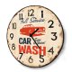 Car wash ρολόι τοίχου ξύλινο χειροποίητο στρογγυλό