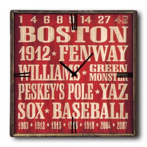 Boston ρολόι τοίχου ξύλινο χειροποίητο τετράγωνο