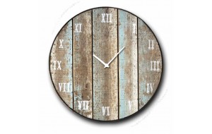 Deck ρολόι τοίχου ξύλινο χειροποίητο στρογγυλό 48 εκ