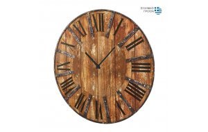 Vintage ρολόι τοίχου industrial wood 48 εκ