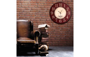 Vintage romantic ρολόι τοίχου ξύλινο xειροποίητο στρογγυλό