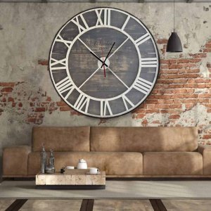 Vintage χειροποίητο ρολόι τοίχου white metallic skeleton EchoDeco clocks