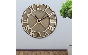 Industrial ξύλινο ρολόι τοίχου deck
