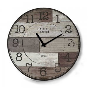 Industrial ξύλινο στρογγυλό ρολόι τοίχου PalletFloor 48cm-60cm