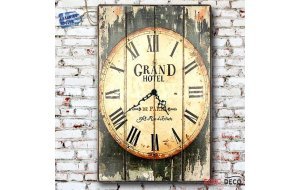 Vintage ρολόι τοίχου Grand Hotel ξύλινο χειροποίητο 32x48 εκ
