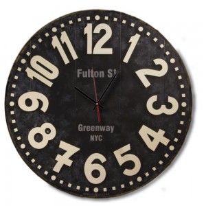 Post modern ξύλινο ρολόι τοίχου χειροποίητο Fulton st Greenway NYC