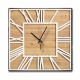 Romantic χειροποίητο ρολόι ξύλινο τοίχου square wood and metal