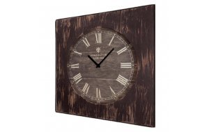 Rustic ξύλινο ρολόι τοίχου roman numbers καφέ σκούρο