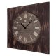 Rustic ξύλινο ρολόι τοίχου roman numbers καφέ σκούρο