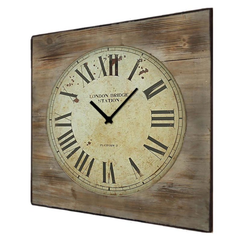 Rustic ξύλινο ρολόι τοίχου roman numbers