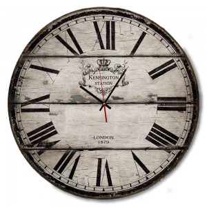 Vintage ξύλινο ρολόι τοίχου Kensington station London 1879