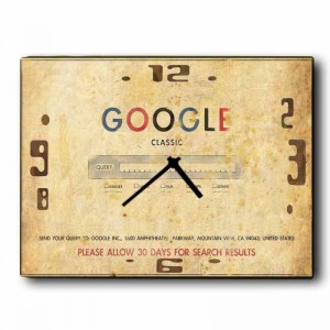 Ξύλινο χειροποίητο ρολόι vintage Google 64x48 εκ
