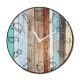 Industrial ξύλινο στρογγυλό ρολόι τοίχου beach deck